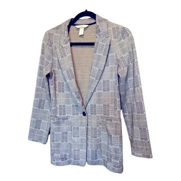 107. H&M Plaid Tailored Ladies Blazer 4 EUC - Picture 2 of 7
